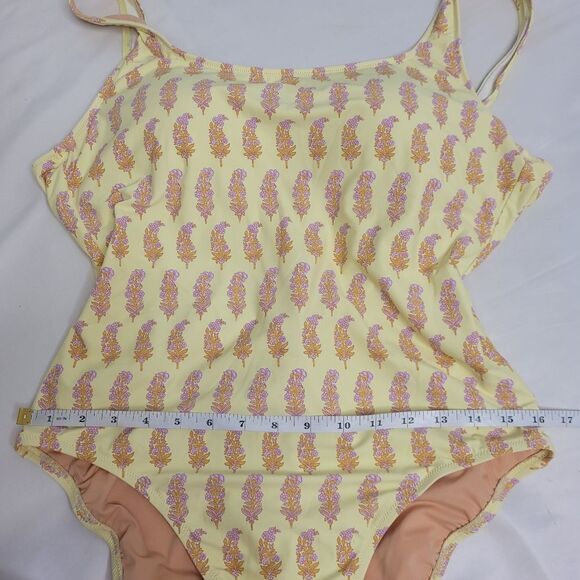 NWT J CREW x SZ Blockprints swimsuit yellow‎ one piece bathing suit 14 - Picture 9 of 11